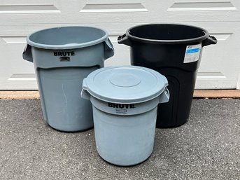 Lot Of 3 Small Garbage Cans