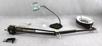 Adjustable Magnifying Table Mounting Lamp And Table Top Standing Magnifying Glass