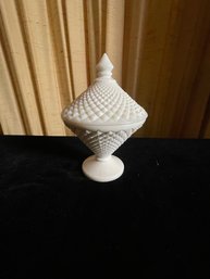 Westmoreland Milk Glass White English Hobnail Pedestal Candy Dish