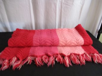 Handmade Red And Pink Throw