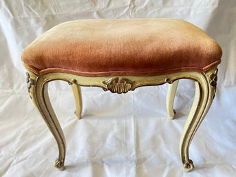 French  Provincial Velvet Upholstered Bench