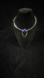 Blue Stone Cuff Necklace