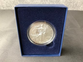 2008 W American Eagle 1 Ounce .999 Silver Uncirculated Coin With COA In Original Box