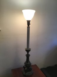 Tall Table Lamp With White Glass Shade