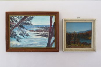 A Pairing Of Oil On Board Framed Paintings By Local Artist Anne W. Brenner