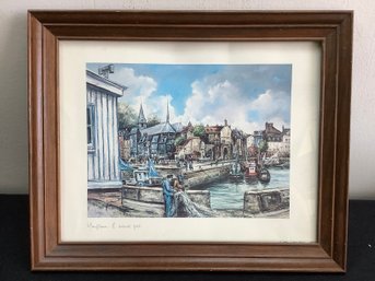 Framed Honfleur L'avant Fort Lithograph