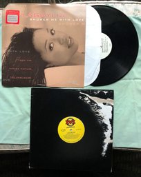 Lot Of 2 Vinyl Promo R&B Dance Record Albums - Lagaylia Frazier 'shower Me With Love' & Monique 'love And Pain