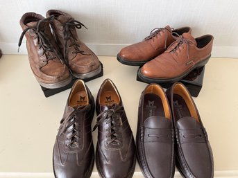 4 Pairs Of Men's Leather Shoes Size 10.5 - Mephisto And Rockport