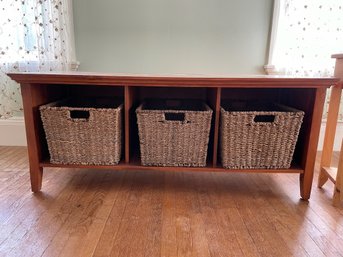 Storage Dresser W/3 Baskets And Plant Stand