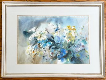 An Original Watercolor By Noted Southold Artist Marie Foppiani Schlecht (1923-2016)