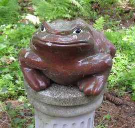 Ribbit, Ribbit - A Brown Ceramic Frog For Your Garden