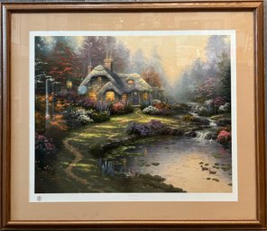 Thomas Kinkade Framed Everetts Cottage Print W/ Authenticity