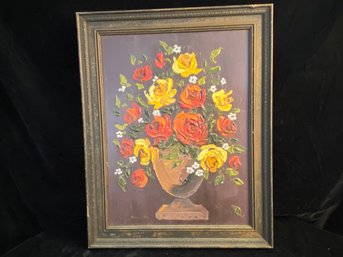 Framed Signed Floral Painting