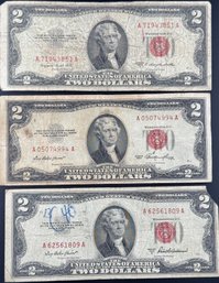 3 $2 Red Seal Certificates 1953, 1953-A, 1953-B