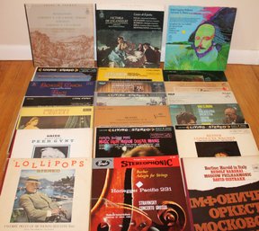 Lot Twenty Classical Records With Lollipops, Honegger Pacific 231, Peer Gynt, Yankee Doodle Dandy And More