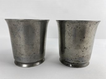 Two Antique Pewter Drinking Cups (2)
