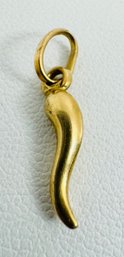 SMALL VINTAGE 14K GOLD ITALIAN HORN PENDANT OR CHARM