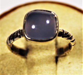 Translucent Gray Stone Sterling Silver Ladies Ring Size 6