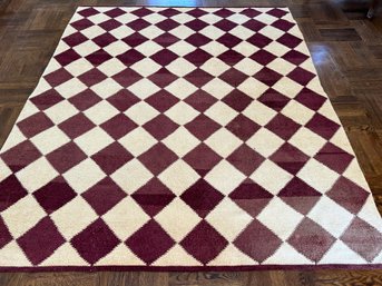 Vintage Handwoven Checkerboard Rug