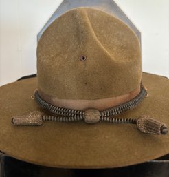 Original WWI U.S. Army Officer Campaign Hat By Stetson With Field Clerk Hat Cord