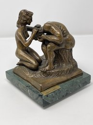 Confession By Jack Castiglia Original Bronze Sculpture On Rotating Marble Base