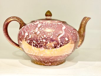 Vintage 1940'S Purple Splashed Luster Friar Teapot