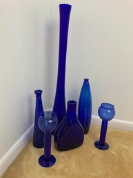 Cobalt Glass Tall Vases