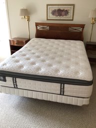 Curved Full Size Headboard With Beautiful Full Size Mattress And Box Spring