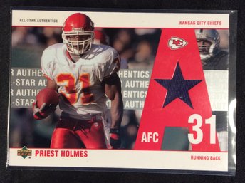 2002 Upper Deck All Star Authentics Priest Holmes Jersey Relic Card - K