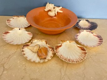 Set Of Shell Decorations With Bowl