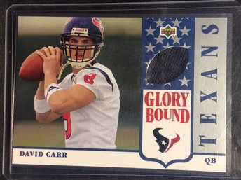 2002 Upper Deck Glory Bound David Carr Jersey Relic Card - K