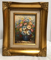 Pretty Floral Palette Knife Painting - Nicely Framed