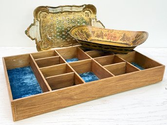 Vintage Trays And A Jewelry Drawer Organizer