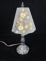 Floral Glass Shaded Lamp