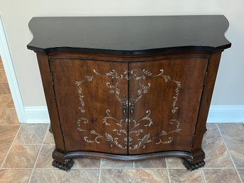 Ornate Marble Top Hall Cabinet