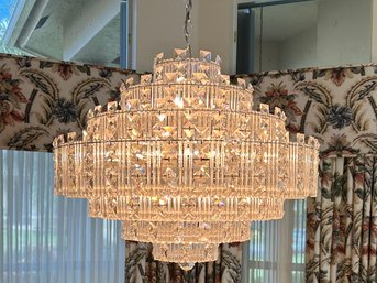 A Magnificent Deco Revival Crystal Chandelier - 24 Inch Diameter