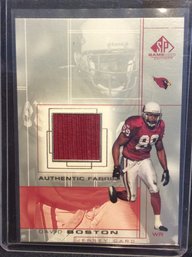 2001 Upper Deck SP Game Used David Boston Jersey Relic Card - K