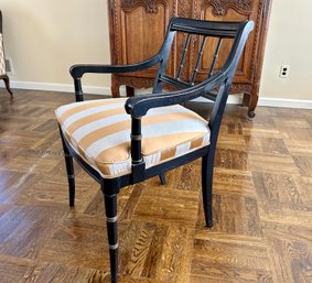 Regency Style Black Chair With Gold Accents