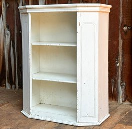 White Painted Three Shelf Farmhouse Cabinet