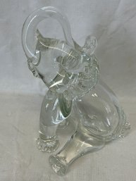 Large Vintage Mid Century Modern Art Glass Elephant Sculpture- Hand Blown Masterpiece!