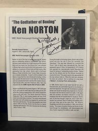 The Godfather Of Boxing Ken Norton Signed World Heavy Weight Boxing Champion 1978 Small Booklet     LP/ B3