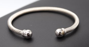 'David Yurman Style' Cable Cuff Bracelet In Sterling Silver