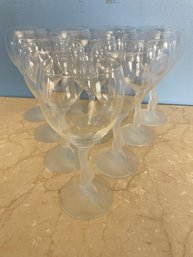 Set Of Lenox Signed Swan LakeCrystal Wine  Glasses