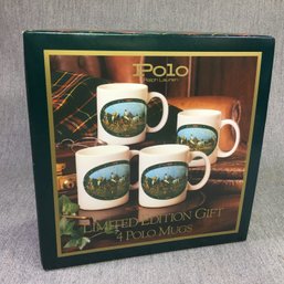 VERY RARE Set Of Four (4) Vintage RALPH LAUREN / POLO Coffee Mugs - Limited Edition - IN BOX NEVER OPENED !