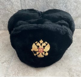 RUSSIAN Federation  Black Faux Fur Hat