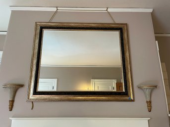 Large Mantle Mirror And Two Sconces/modern