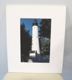 Matted Photograph Of Lighthouse