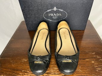 Prada Black Ballet Flats, Size 36, Retail $450