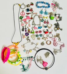 Pre Teen Adolescent Young Girl's Jewelry Lot: Necklaces ( 2 Marie Aristocats), Rings, Earrings, Charms , More