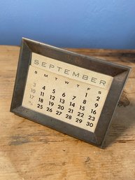 Vintage Tiffany & Co Makers Sterling Silver Framed Desk Calendar Engraved 'VR'